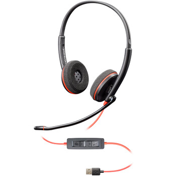 缤特力惠普Blackwire C3220 头戴式双耳话务耳机USB-A接口 直连电脑带线控