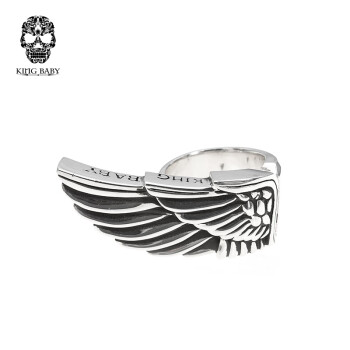 KING BABY 翅膀戒指 K20-5221 银戒指 男友礼物 时尚饰品