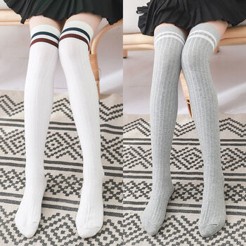 女孩jk袜小中大童及膝袜夏季半腿足球袜校服短裙袜中筒袜小学生高筒袜