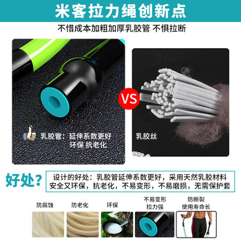 米客阻力带拉力带胸肌训练乳胶弹力绳弹力带专业6件套健身器材拉力绳