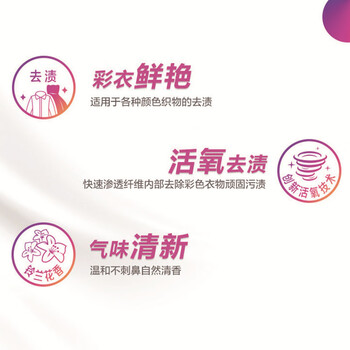 立白 活氧彩衣漂渍液600g*4瓶 彩色衣物色渍净 彩衣鲜艳 清新不刺鼻