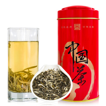 张一元茶叶茉莉花茶特级浓香白毛猴罐装配手提袋125g 礼赠年货送礼礼品