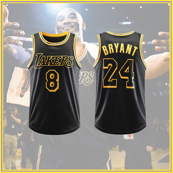 球衣黑曼巴6号黑金儿童篮球服套装队服定制黑色蛇纹前8后24号科比单