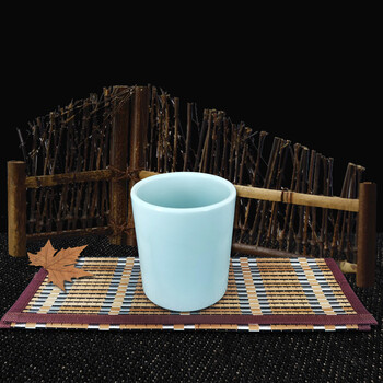 芬尚 文房书画用品 仿玉笔筒毛笔筒仿陶瓷塑料笔筒 学生书房办公学习用桌面摆件美观实用防摔12*10cm