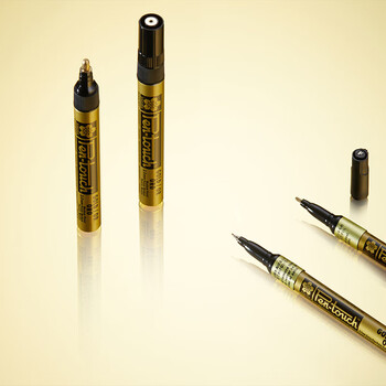 樱花（SAKURA）油漆笔金色2.0mm 签字笔记号笔马克笔年会签到笔 商务明星签名签到笔防水不掉色描金补漆手绘涂鸦