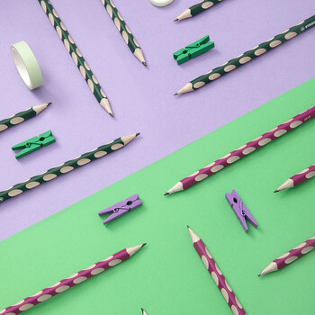 思笔乐（STABILO）洞洞铅笔 小学生文具 HB铅笔 儿童矫姿练字 考试铅笔 324紫色6支装 儿童铅笔