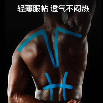 京东京造 肌肉贴 弹性胶布运动绷带 背部脚部腹部防水拉伤酸痛贴胶带 蓝色