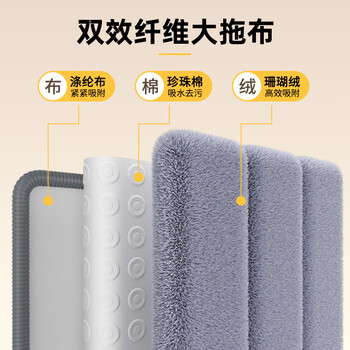 东方亮洁拖把一拖净家用免手洗2024大号带桶50cm刮刮乐懒人拖布平板拖把