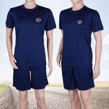 盾郎夏季专职消防员火焰蓝体能服救援体能训练短袖户外运动速干t恤