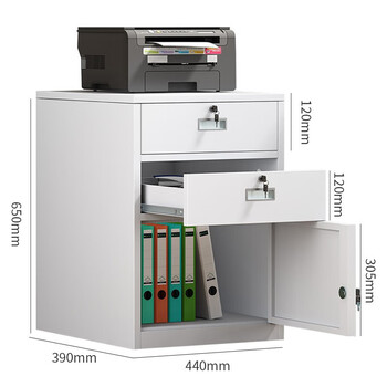 中伟（ZHONGWEI）矮柜活动柜文件柜工具储物柜桌下柜员工柜铁皮柜二斗一门加厚