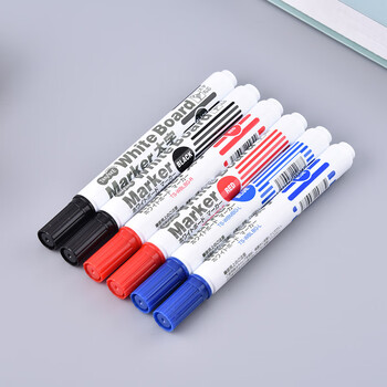 【开学必备】日本TANOSEE进口可擦白板笔记号笔办公文具会议教学学生用品易擦中号圆头黑色3支装TS-WBMBG-B