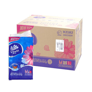 维达（Vinda） 抽纸 超韧3层150抽M码3包*16提 共48包 V2182 整箱出售