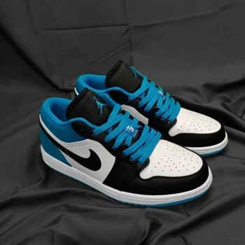 air mid激光蓝低帮男女学生百搭篮球鞋 aj1-低帮-激光蓝 37