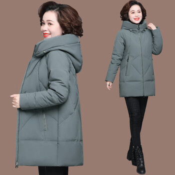 安源小子小个子羽绒服中年妇女羽绒服中款中长款女冬天穿的冬款外套