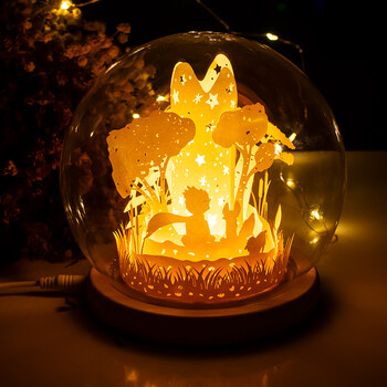 2022新款3d光影纸雕叠影灯 小王子创意光影纸雕灯diy手工材料包成品3d