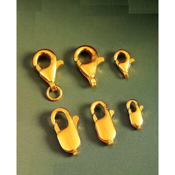 黄金足金999龙虾扣diy项链手链配件配饰黄金弹簧搭扣男女首饰生日礼物