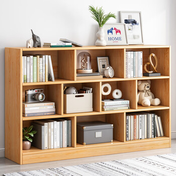 班奇盾格子柜自由组合实木色书柜收纳柜一体落地矮柜置物柜客厅格子柜