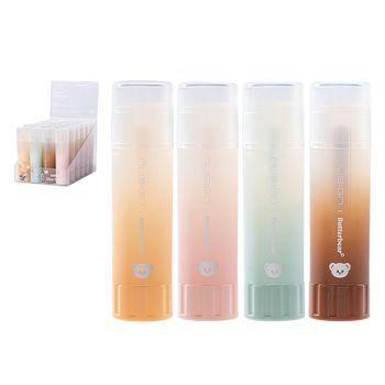 得力黄油小熊固体胶棒高粘度儿童手工棒棒胶无甲醛ACR果冻胶棒高粘顺滑办公用品 8g颜色随机NS145-B