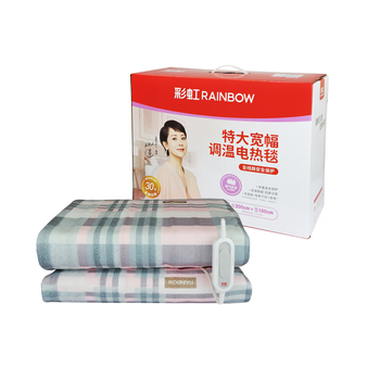 彩虹彩虹全线路安全保护调温型电热毯（特大宽幅）印花2米*1.8米，花色随机1312