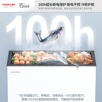 康佳303升单温家用 智能减霜PCM面板 一级能效冰柜小型家用 冷藏冷冻冰箱冷柜 BG30CD