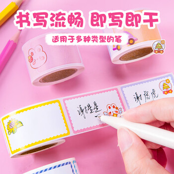 NVV卡通标签贴纸 名字贴班级姓名贴 4卷装小学生幼儿园儿童  课本手写自粘贴纸学生文具BQ-XMT共400枚