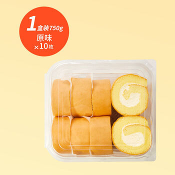 山姆超市网红瑞士卷同款夹心蛋糕千层软面包毛巾卷原味瑞士卷750g1盒