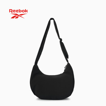 锐步防泼水流浪饺子包 户外通勤旅行单肩斜挎包 可调肩带大容量 黑色