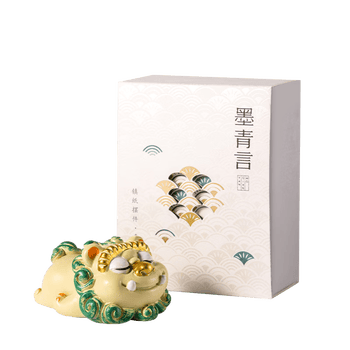墨青言 神兽献瑞山海经镇尺 创意可爱吉祥物书房摆件镇纸 文房四宝书法文创摆件MY712-1生日礼物