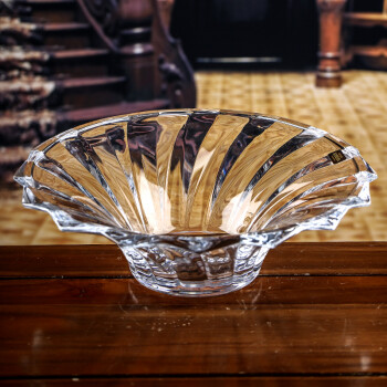 高斯（Glass）捷克进口水晶玻璃波纹果盘透明水果盆果斗欧式典雅现代简约家居 直径355mm