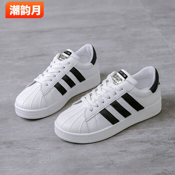 潮韵月2024春季小白鞋女韩版学生百搭运动网红板鞋ins潮休闲厚底主图