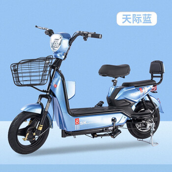 车电动自行车锂电池48v电瓶车子小型双人男女天蓝色12ah原厂电池50km