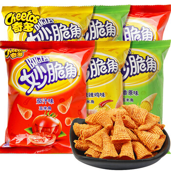 乐事奇多妙脆角40g6袋休闲膨化锅巴零食小吃食品葱香原味6袋装奇多