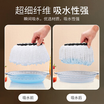 百世优品旋转拖把头配件5个装超细纤维拖布头吸水替换棉头墩布通用款加厚 百世优品旋转拖把头配件5个装超细纤维拖布头吸水替换棉头墩布通用款加厚