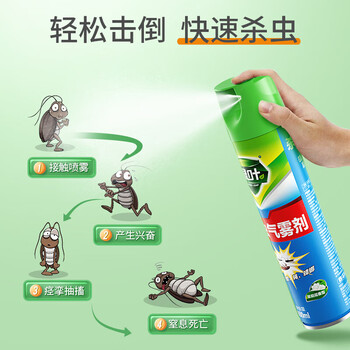 绿叶 杀虫剂喷雾蟑螂药灭蚊苍蝇驱蚊喷雾蚂蚁喷剂600ml*12瓶/箱*100箱