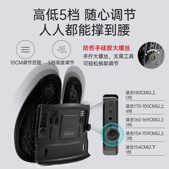 PPW腰部靠垫人体工学腰垫椅子汽车腰靠腰托腰椎呵护办公室透气靠背