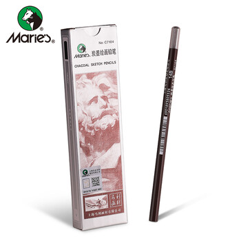 马利(Marie's)14B亚光铅笔12支装 素描绘画绘图考试六角木杆炭笔铅笔 学生初学者考试画画专用C7104 速写 马克笔绘画