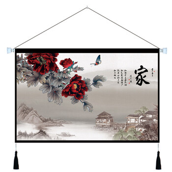 冰星梦家和富贵吉祥布艺挂画客厅挂画挂毯沙发背景墙面中式牡丹壁画定制4 定制宽1 高100厘米 图片价格品牌报价 京东