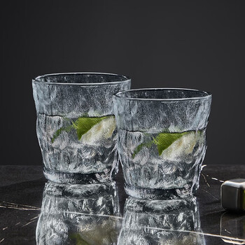 春寒网红高颜值冰川杯纹玻璃杯子家用杯具喝水杯耐高温泡茶杯套装透明