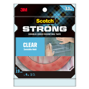 3M 思高 纳米透明无痕双面胶 410-M19 耐高低温 防水 19mm *4m 适用于玻璃/瓷砖/亚克力/金属表面