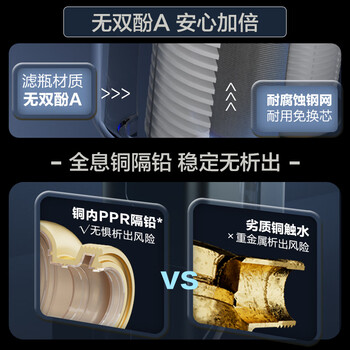 安吉尔前置过滤器家用自动反冲洗防爆40微米双网精滤8.5T大通量全屋入户自来水净水器前十J3525-GWG-6000