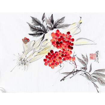 《花韵》花鸟拍卖已结束0306河北省美术家协会会员 靳长年 国画家