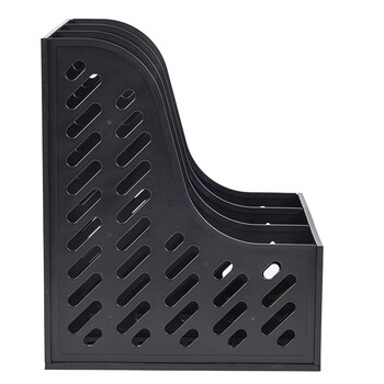 递乐 加厚加固三联文件框/文件栏/文件架/资料架/三栏文件筐 办公用品 1829黑色