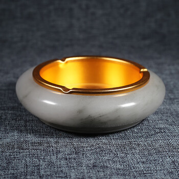 天然玉石烟灰缸天然玉石烟灰缸送礼轻奢创意个性潮流家用雪茄客厅办公