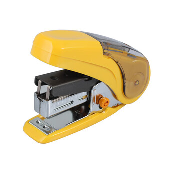 MAX美克司HD-10NLCK迷你小型省力订书机套装(订书机+订书钉)学生办公用订书器可订2~20页 黄色