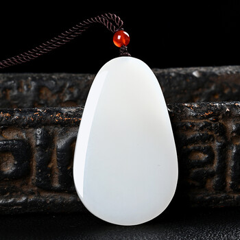 墨韵一空说玉新疆和田玉吊坠羊脂白玉平安无事牌吊坠男女款挂件羊脂玉