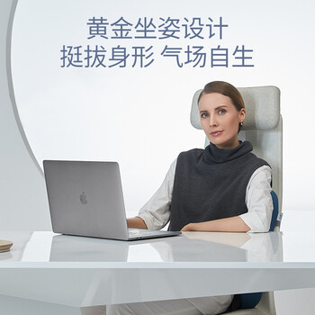 佳奥护腰靠垫办公室腰靠记忆棉腰垫靠背垫座椅车用椅人体工学腰垫藏青