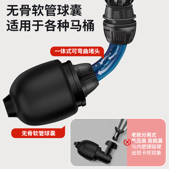 虎行家居升级万向马桶头不锈钢管道疏通器通马桶神器一炮通下水道疏通机