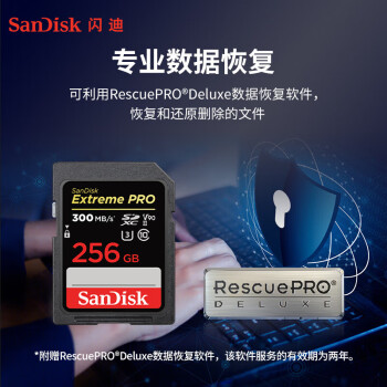 闪迪（SanDisk）256GB SD内存卡 V90 8K/4K U3 C10 高速相机存储卡 读速300MB/s 写速260MB/s 影院级高清拍摄