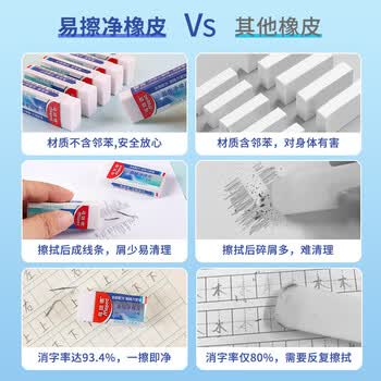 马培德Maped 易擦净橡皮擦中号2块 学生绘图考试美术橡皮擦干净少屑无痕小学生专用象皮儿童文具105822CH