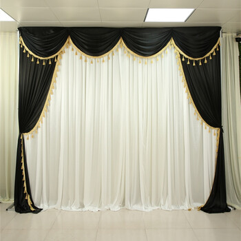 灵堂布置用品白事灵堂背景布丧事幕布黑白葬礼灵棚布幔装饰殡礼孝堂